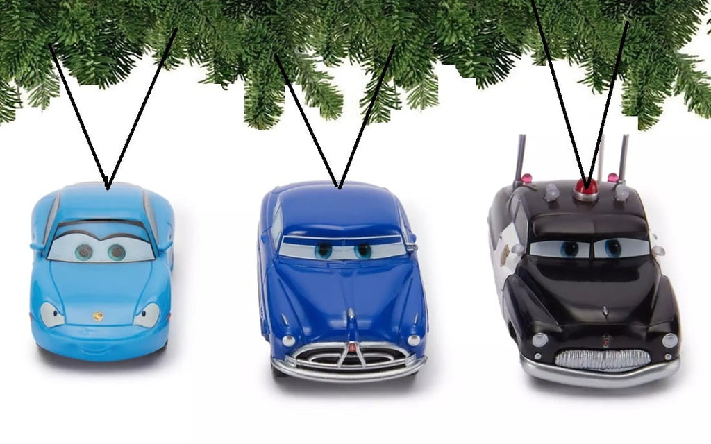 Cars Lightning McQueen, Tow Mater, Sally, Ramone, Red, Sheriff, Doc, Luigi & Guido 9-Piece PVC Ornament Set