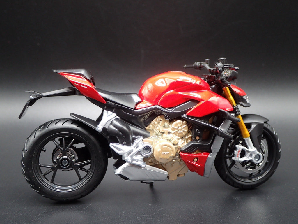 Open Box DUCATI SUPER NAKED V4S BIKE MOTORCYCLE RED 1/18 SCALE DIORAMA DIECAST MODEL BIKE
