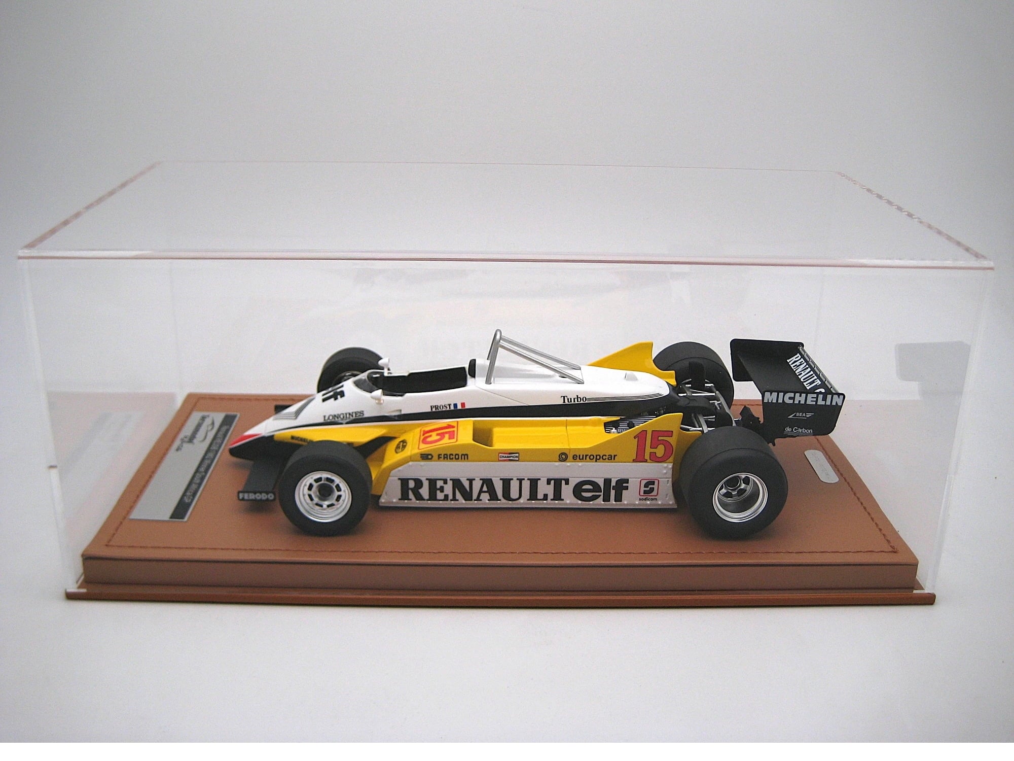Renault RE30B #15 Winner Formula One F1 "South Africa GP" (1982) "Mythos Series" with Display Case 1/18 Model Car by Tecnomodel