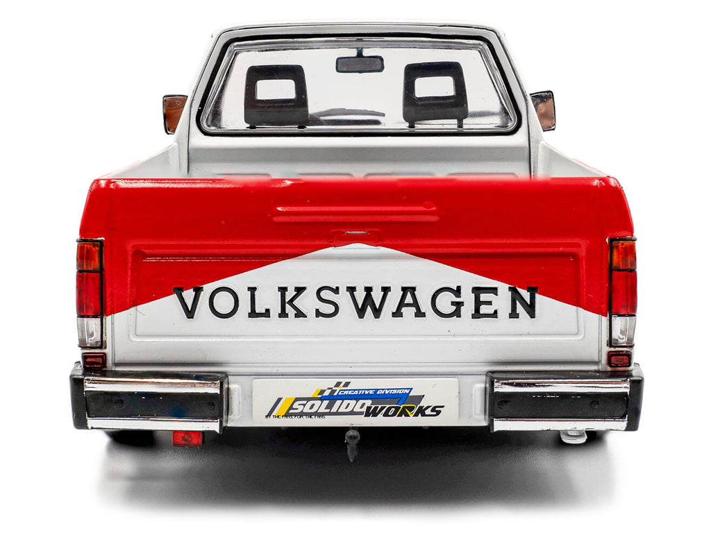 1983 Volkswagen Caddy MK 1 Pickup Truck "Red Cowboy Racing Tribute" White and Red 1/18 Diecast Model Car by Solido