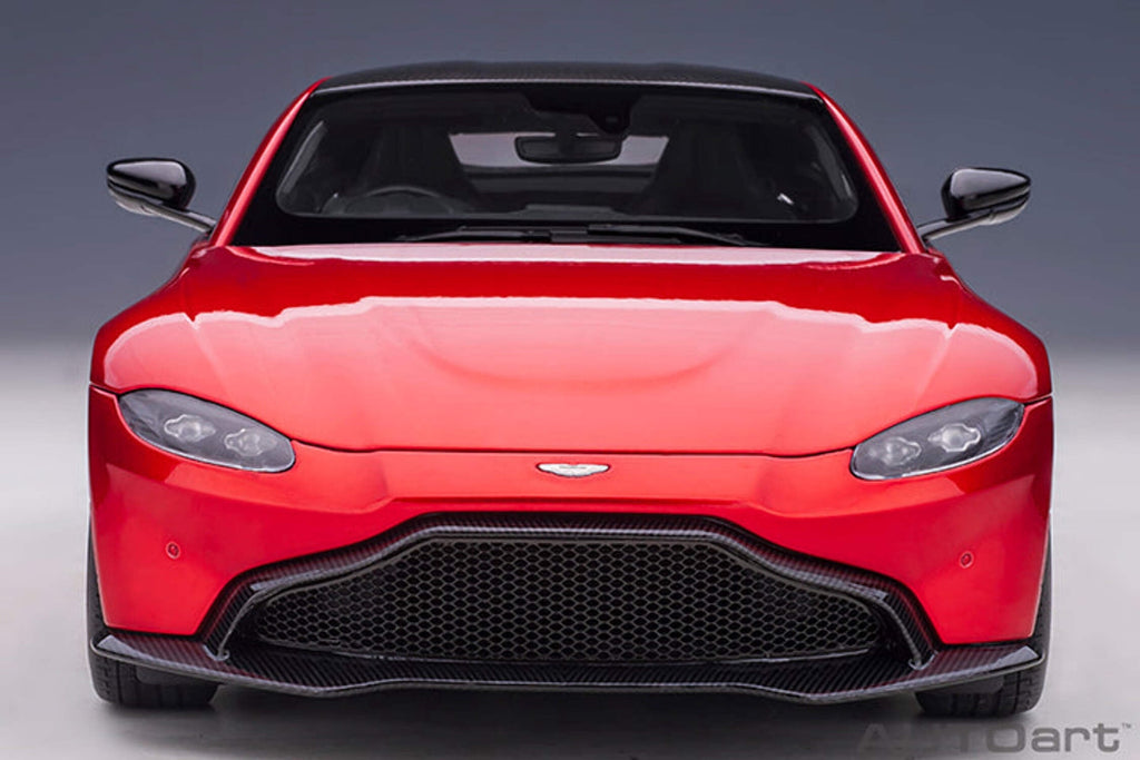 2019 Aston Martin Vantage RHD (Right Hand Drive) Hyper Red Metallic with Carbon Top 1/18 Model Car by Autoart