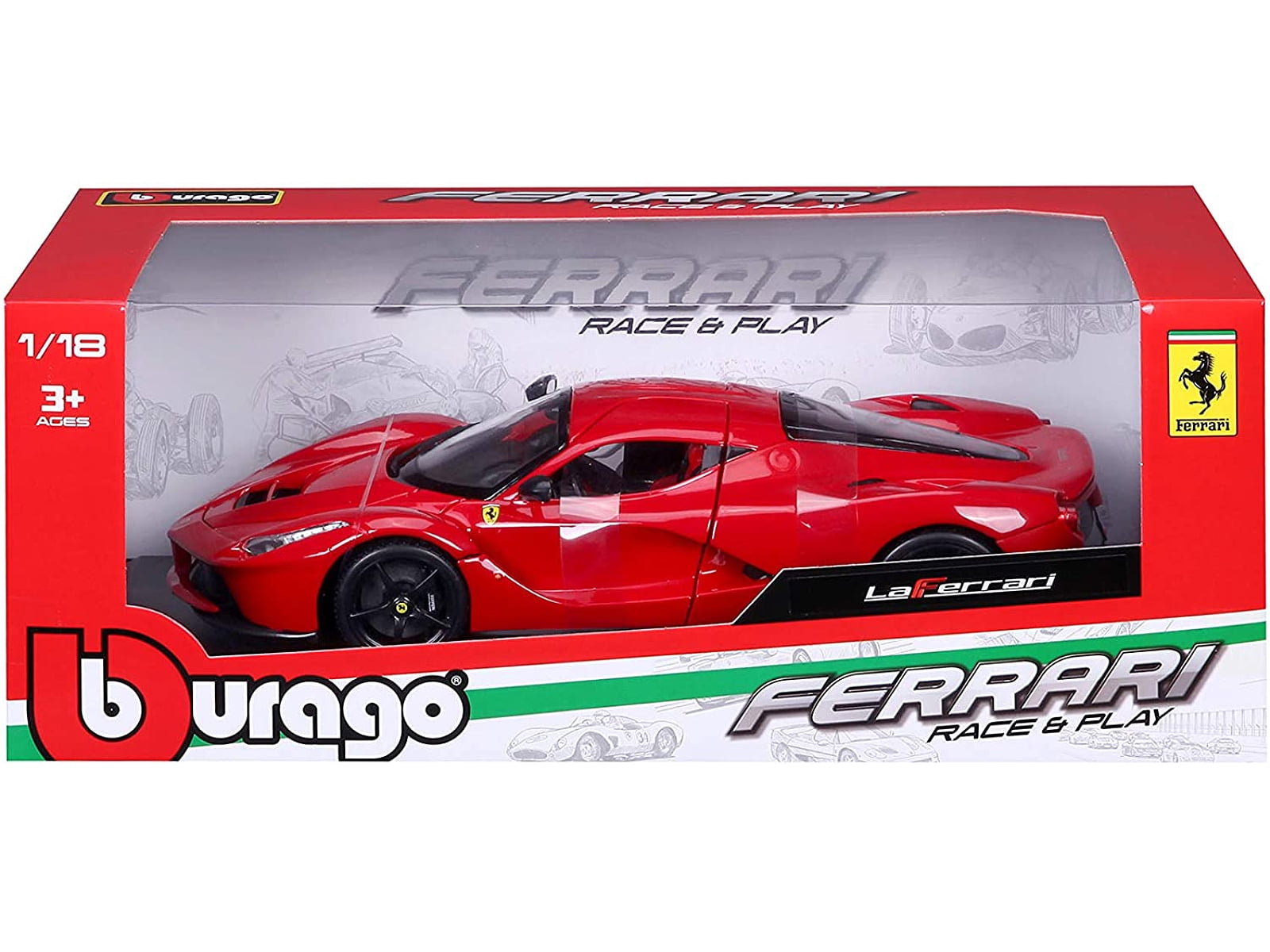 Ferrari LaFerrari F70 Red with Black Wheels 1/18 Diecast Model Car by Bburago