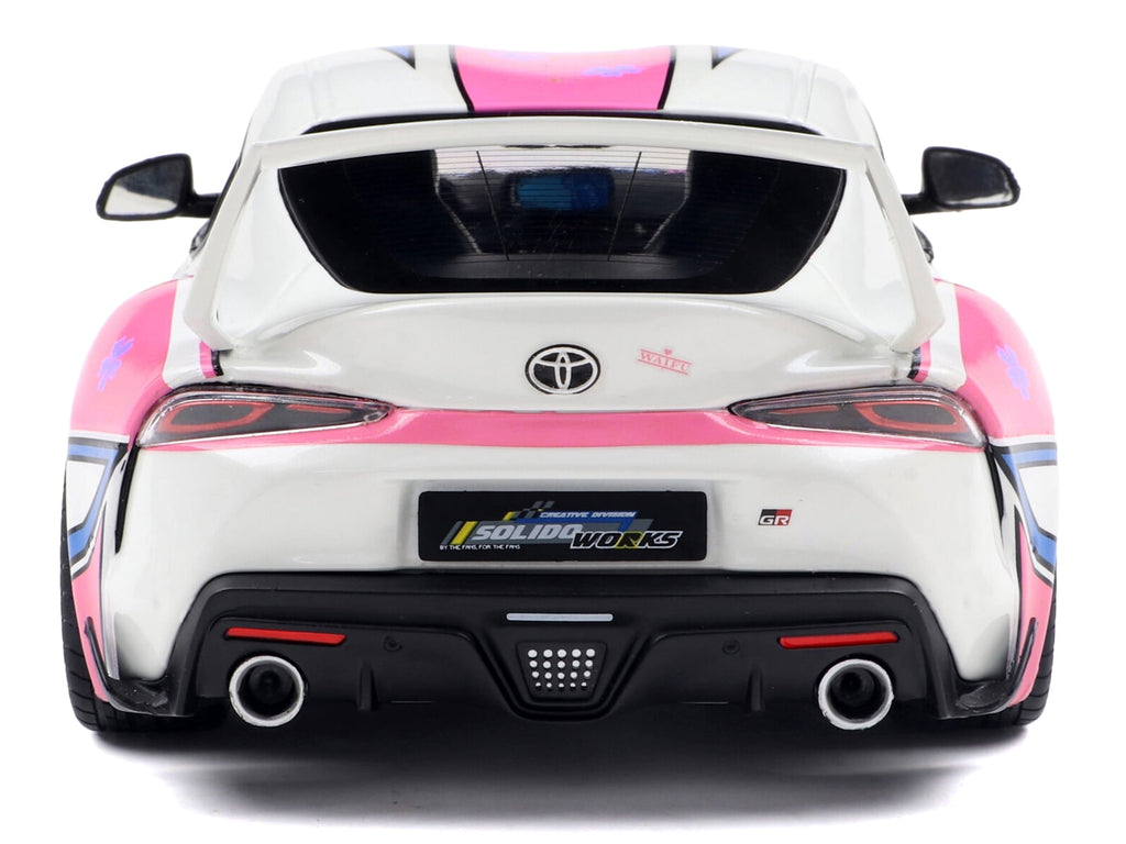 2024 Toyota GR Supra "Itasha" White with Graphics "StreetFighters" 1/18 Diecast Model Car by Solido