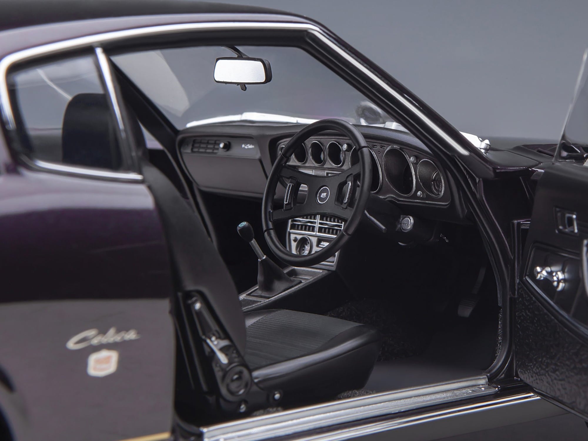 1973 Toyota Celica Liftback 2000GT (RA25) RHD (Right Hand Drive) Dark Purple Metallic 1/18 Model Car by Autoart