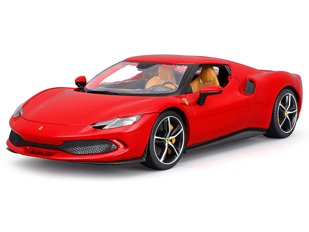 Ferrari 296 GTB Red "Race + Play" Series 1/18 Die Cast Model Car by Bburago