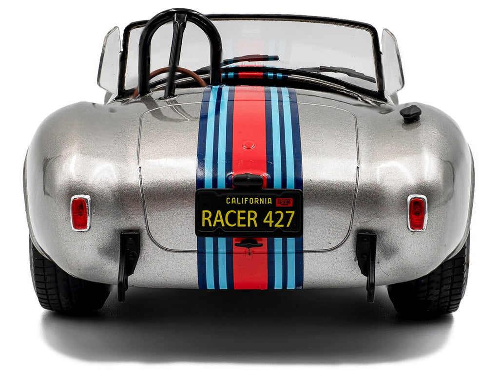 1965 Shelby Cobra 427 MKII "Solido Works M Racing Tribute" Gray Metallic with Stripes 1/18 Diecast Model Car by Solido