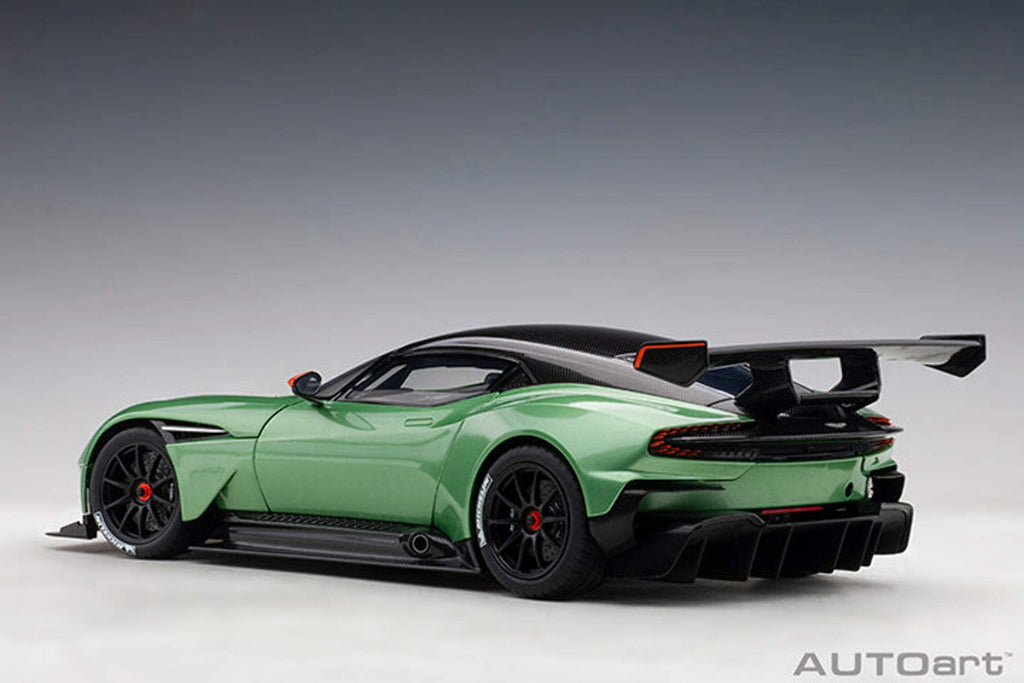 Aston Martin Vulcan Apple Tree Green Metallic with Orange Accents and Carbon Top 1/18 Model Car by Autoart