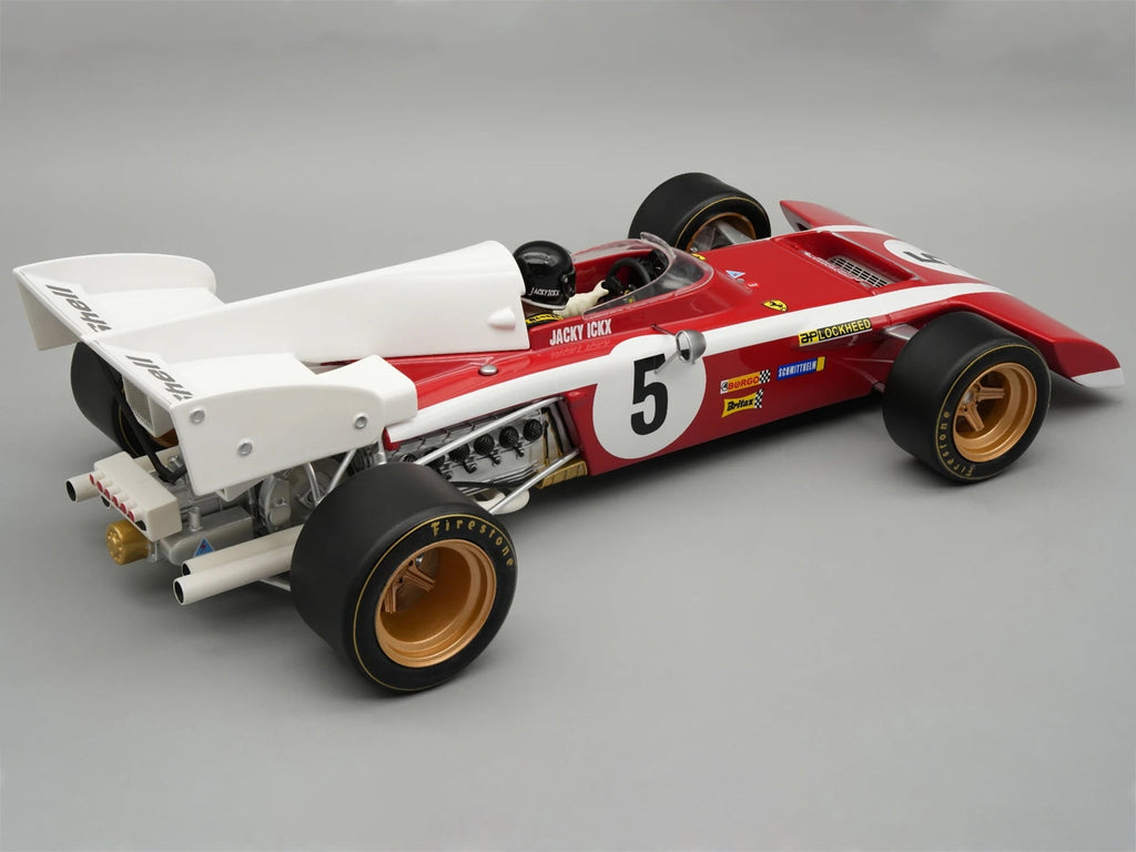Ferrari 312 B2 #5 Jacky Ickx F1 "South African GP" (1972) "Mythos Series" with Figure and Case 1/18 Model Car by Tecnomodel