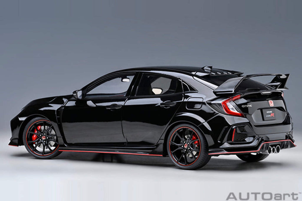 2021 Honda Civic Type R (FK8) RHD (Right Hand Drive) Crystal Black Pearl 1/18 Model Car by Autoart