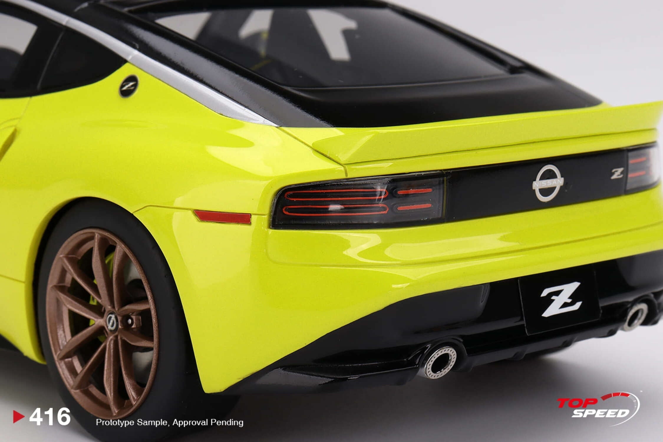 2023 Nissan Z Proto Spec Ikazuchi Yellow with Black Top 1/18 Model Car by Top Speed