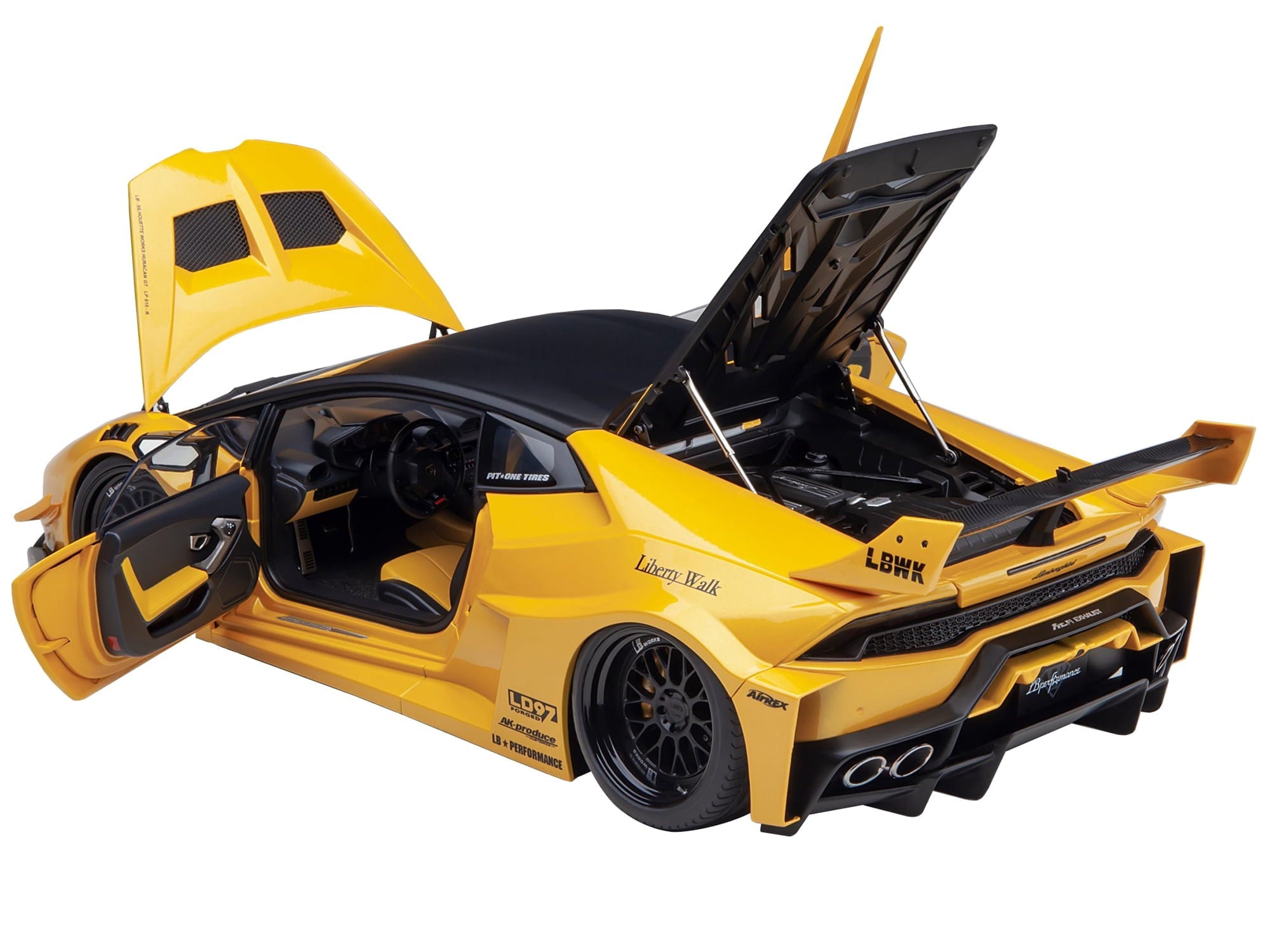 AUTOart Lamborghini Huracan GT Liberty Walk LB Silhouette Works Yellow Metallic 1:18