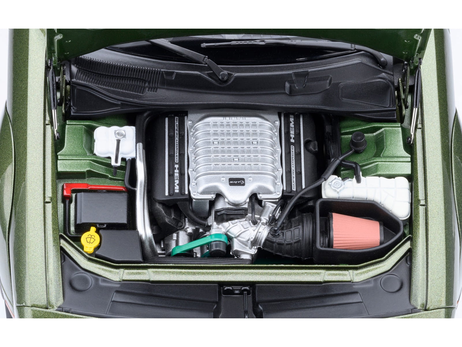 2022 Dodge Challenger SRT Jailbreak F8 Green with Carbon Stripes 1/18 Model Car by Autoart