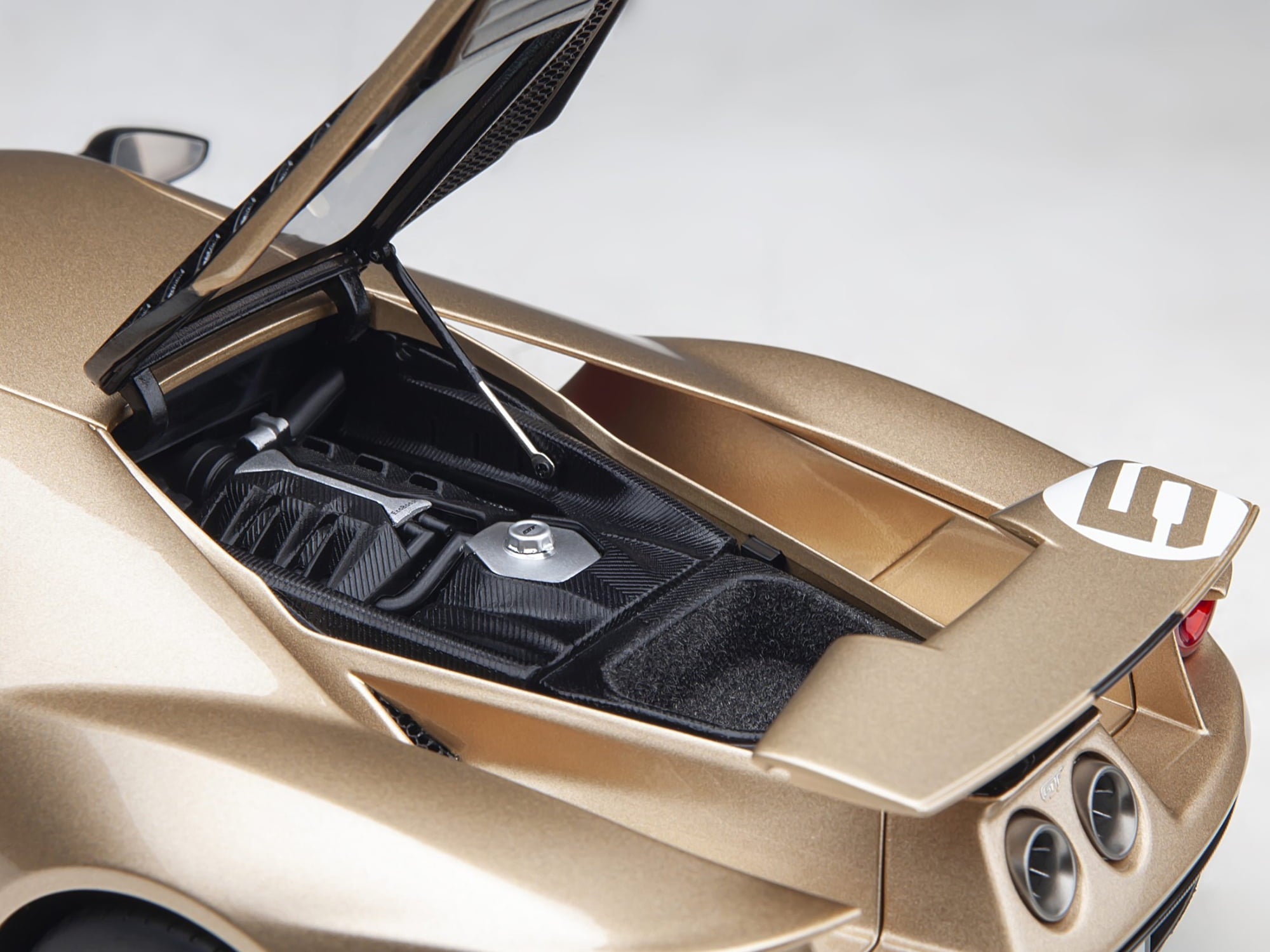Ford GT Heritage Edition #5 "Holman Moody" Gold Metallic with Red and White Graphics 1/18 Model Car by Autoart