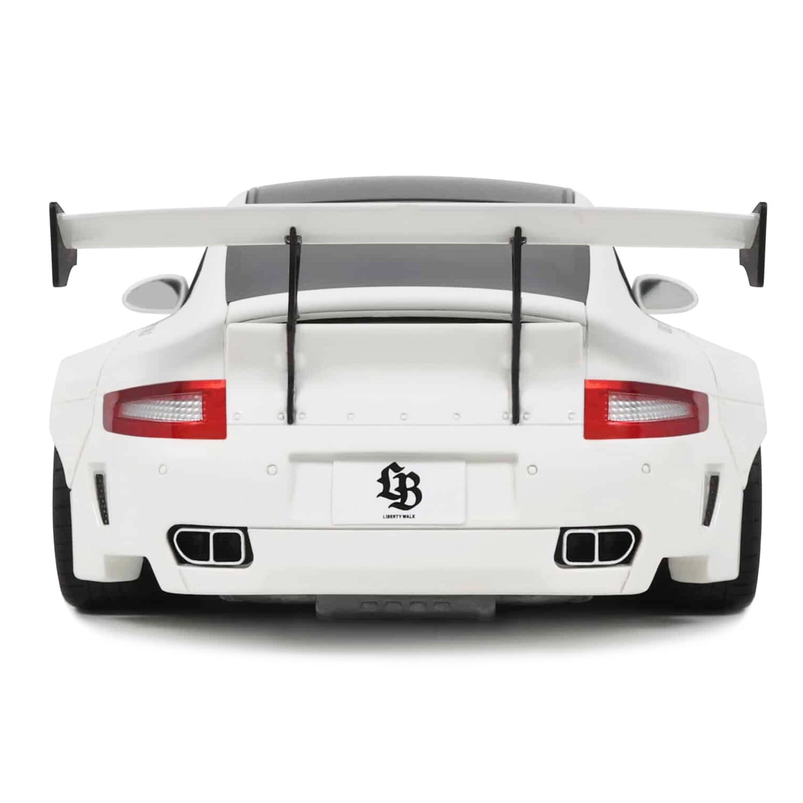 2024 Porsche 911 Turbo LB-Works White with Black Top 1/18 Model Car by GT Spirit
