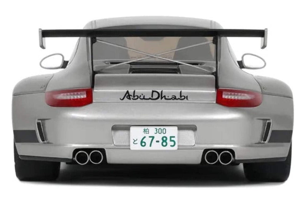 2024 Porsche 911 RWB Abu Silver Metallic with Black Hood 1/18 Model Car by GT Spirit