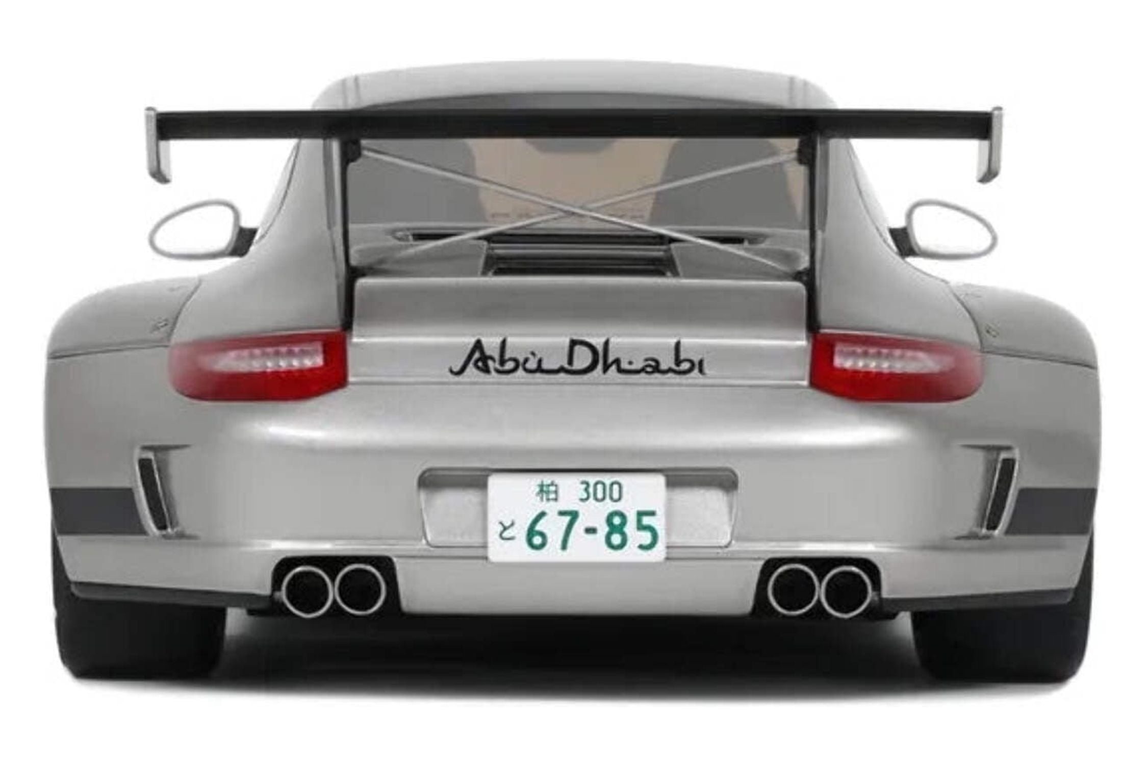 2024 Porsche 911 RWB Abu Silver Metallic with Black Hood 1/18 Model Car by GT Spirit