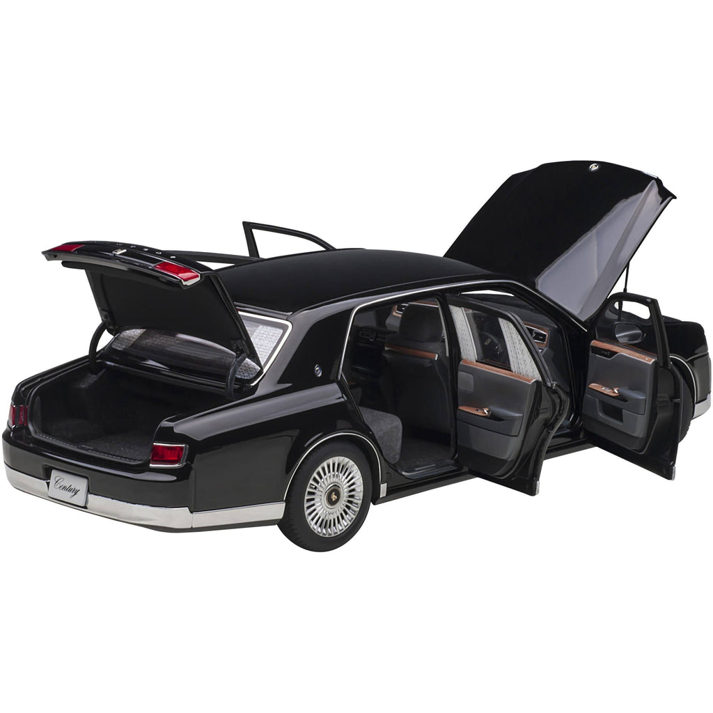 Toyota Century with Curtains RHD (Right Hand Drive) Black Special Edition 1/18 Model Car by Autoart