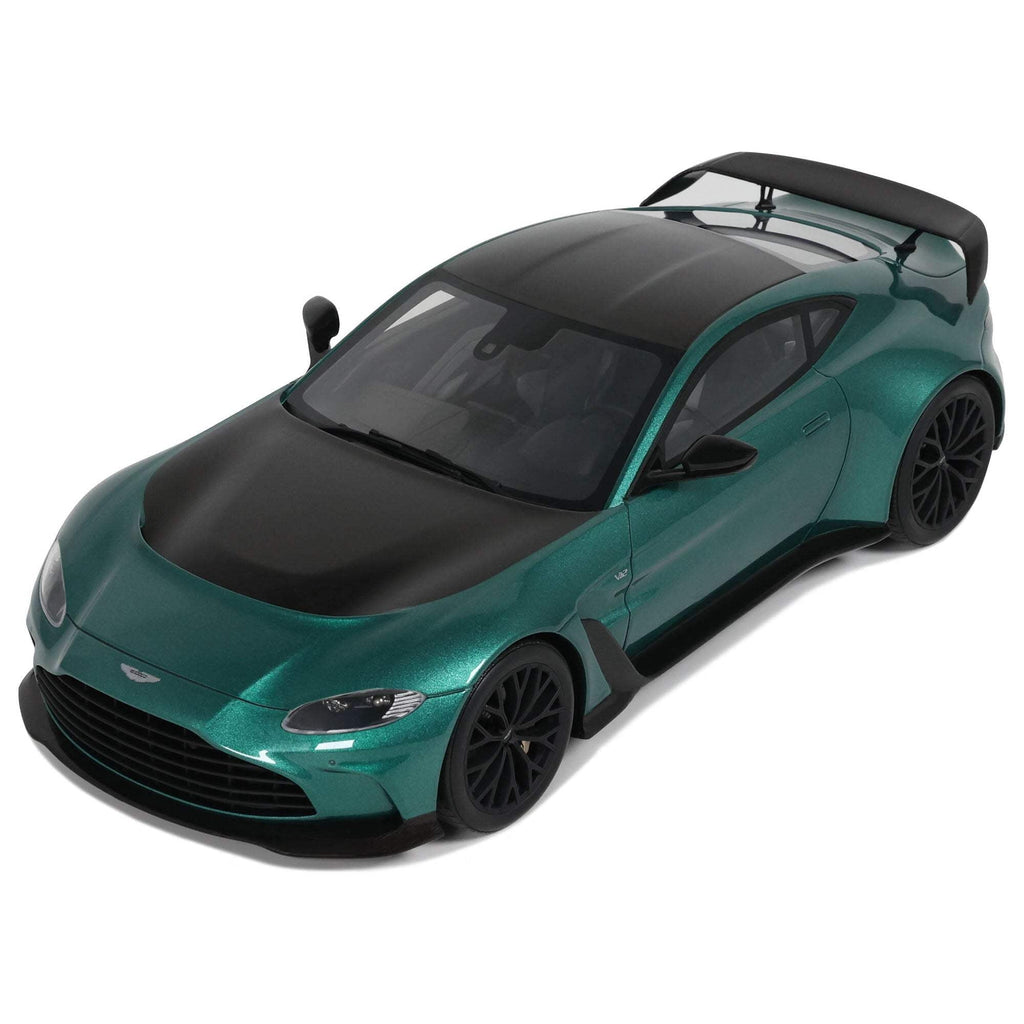 2023 Aston Martin Vantage V12 British Racing Green with Black Hood and Top 1/18 Model Car by GT Spirit