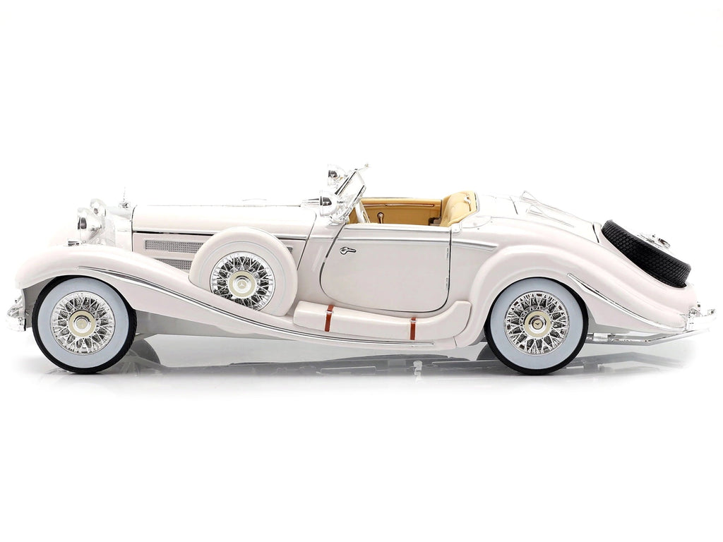 1936 Mercedes Benz 500 K Special Roadster White 1/18 Diecast Model Car by Maisto