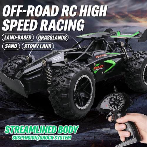 1:18 Scale Remote Control Car, 2.4GHz High Speed RC Monster Truck, Off-Road All-Terrain Toy Buggy with Rechargeable Battery for Kids Ages 6+