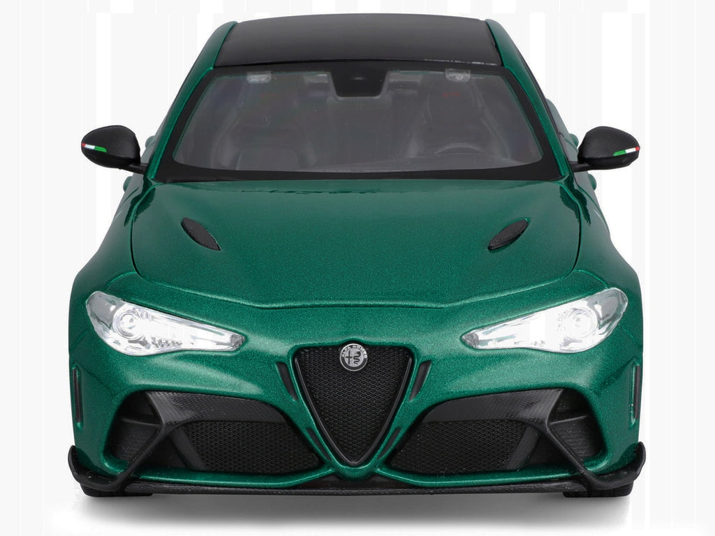 Alfa Romeo Giulia GTA Green Metallic with Carbon Top 1/18 Die Cast Model Car by Bburago