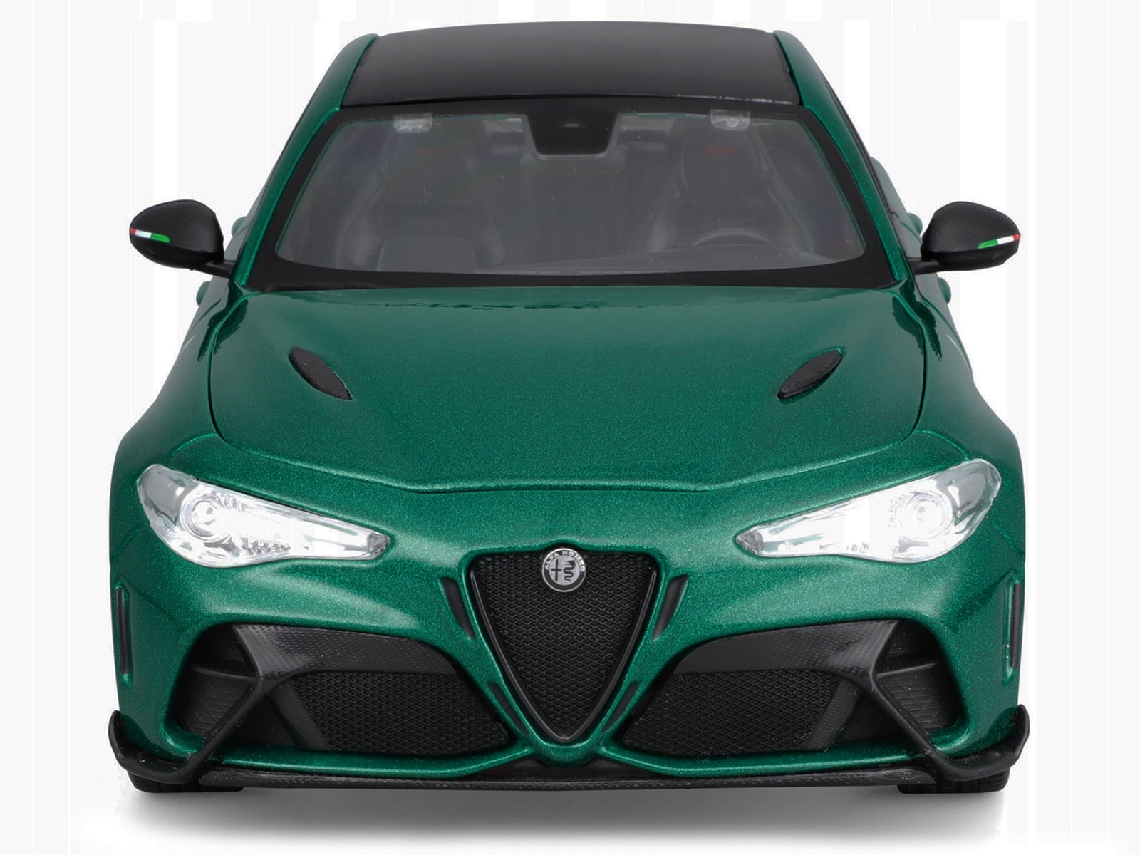 Alfa Romeo Giulia GTA Green Metallic with Carbon Top 1/18 Die Cast Model Car by Bburago