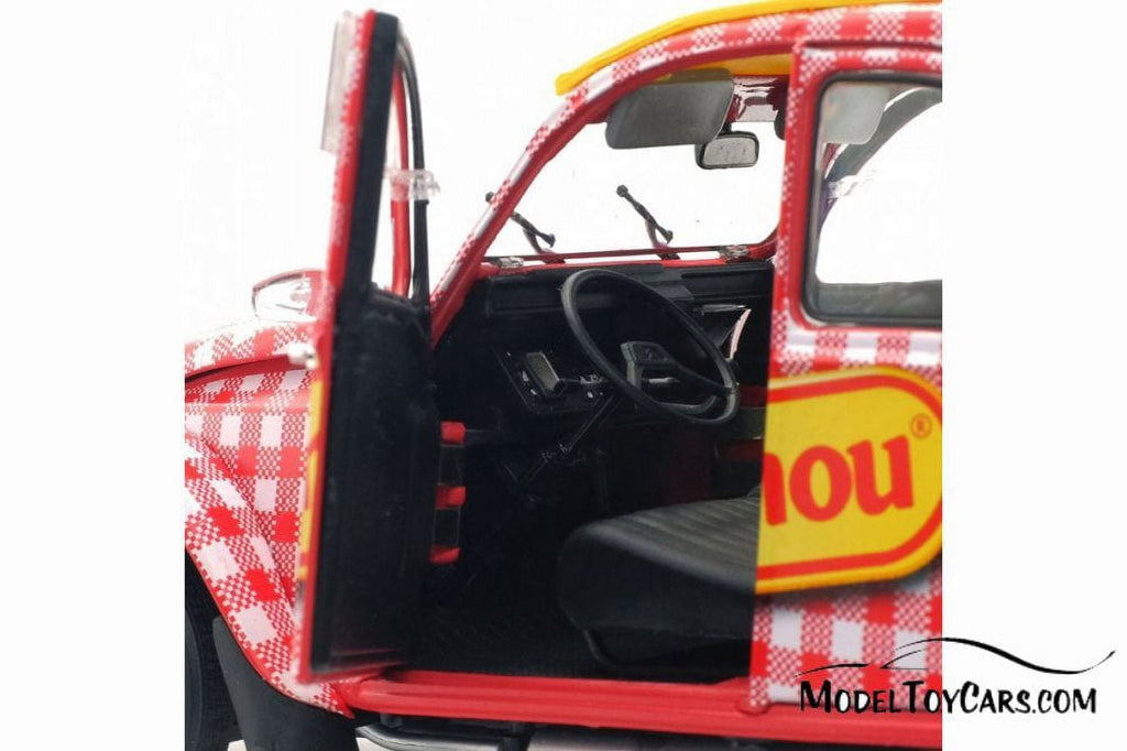 Citroen 2CV6 Cochonou Tour de France, Red with Yellow - Solido S1850021 - 1/18 Scale Diecast Model Toy Car