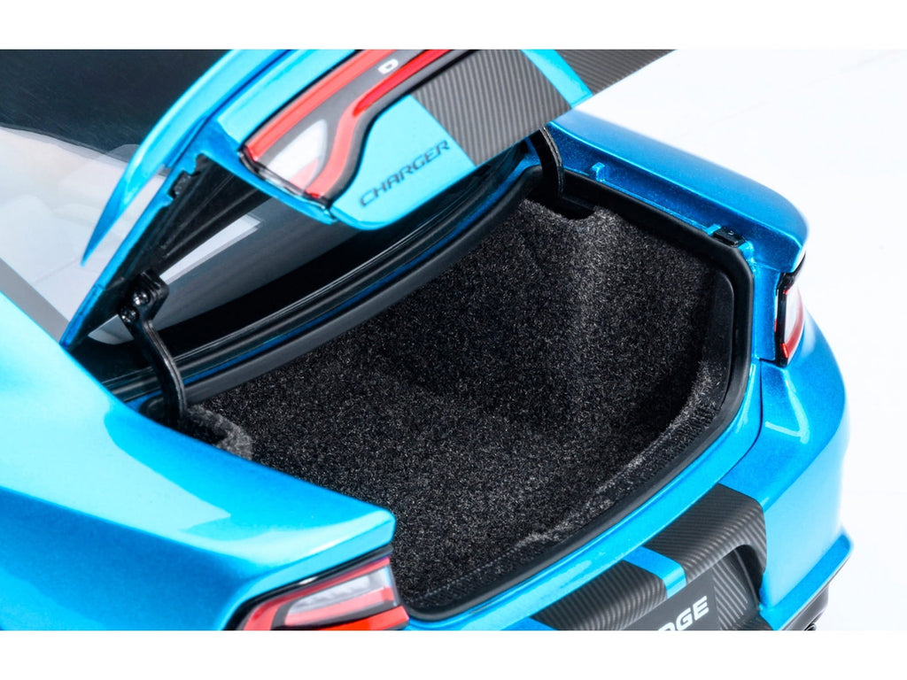 Dodge Charger SRT Hellcat Redeye B5 Blue Metallic with Carbon Stripes 1/18 Car Model by Autoart