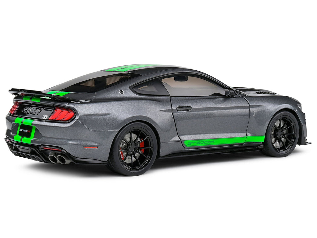 Solido 2020 Ford Mustang GT500 Carbonized Grey w/ Lime Green Stripes 1:18