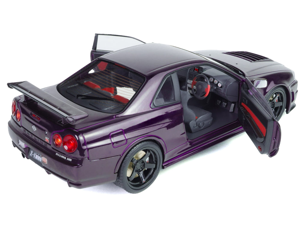 1999 Nissan Skyline GT-R (R34) Z-Tune RHD (Right Hand Drive) Midnight Purple Metallic 1/18 Diecast Model Car by Solido