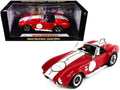 1965 Shelby Cobra 427 S/C Red w/White Stripes w/Printed Carroll Shelby's Signature on the Trunk 1/18 Diecast Shelby Collectibles