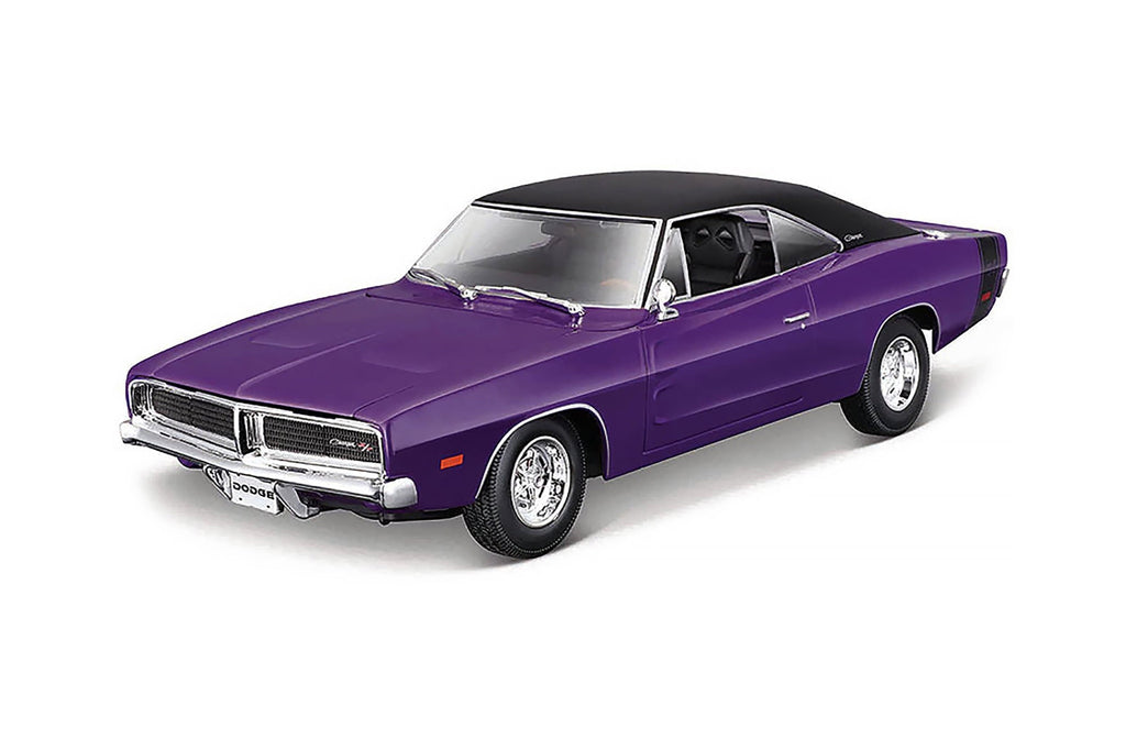 1969 Dodge Charger R/T, Purple - Maisto 31387PR - 1/18 scale Diecast Model Toy Car