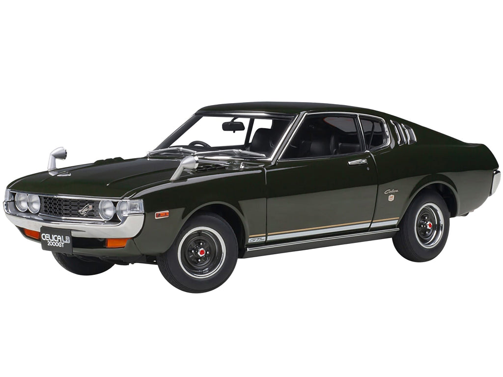 1973 Toyota Celica Liftback 2000GT (RA25) RHD (Right Hand Drive) Moss Green 1/18 Model Car by Autoart
