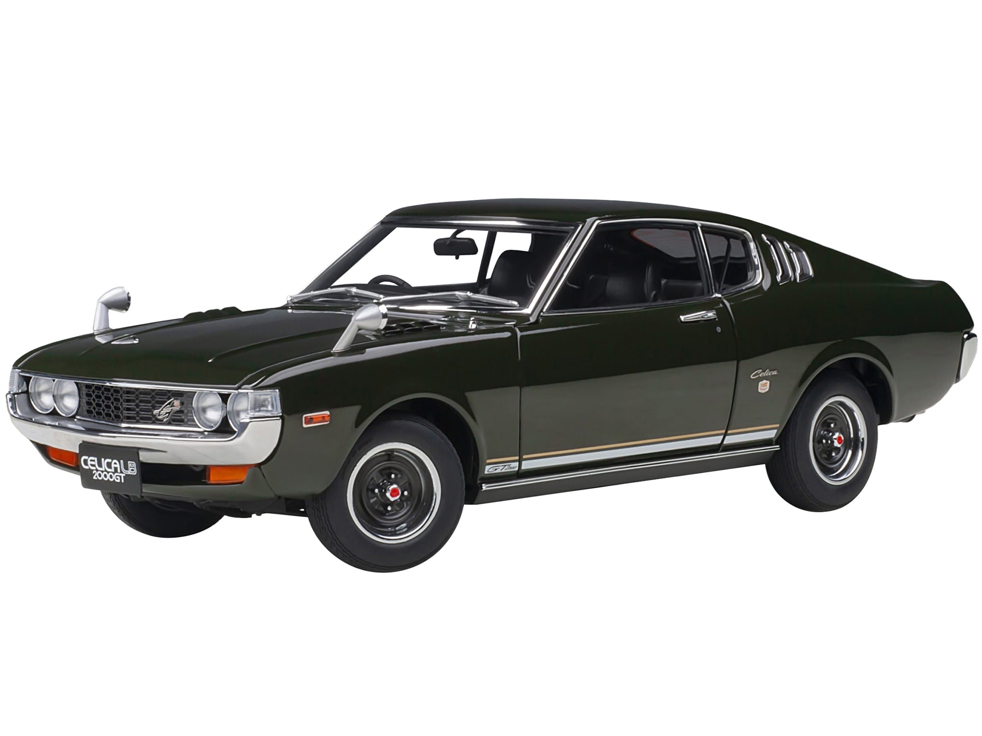 1973 Toyota Celica Liftback 2000GT (RA25) RHD (Right Hand Drive) Moss Green 1/18 Model Car by Autoart