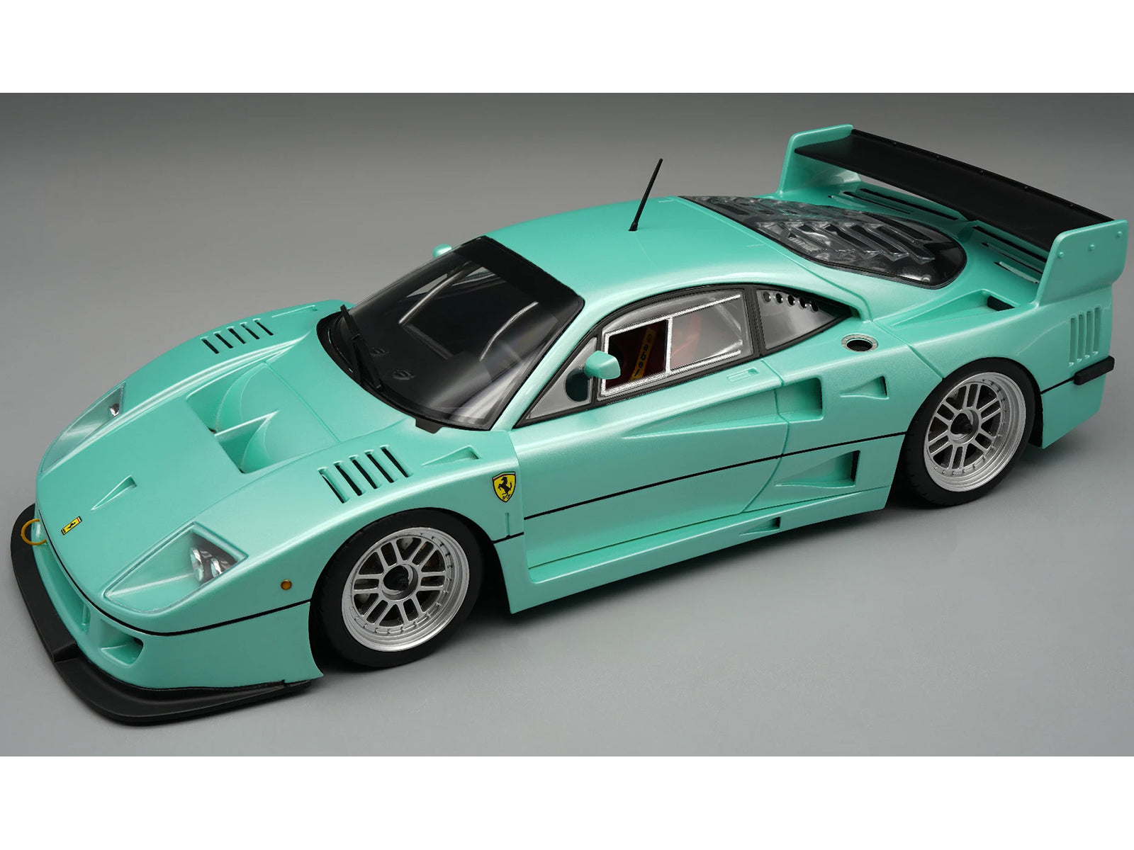 1996 Ferrari F40 LM "Press Version" Light Blue Metallic with Case "Mythos Series" Limited Ed 1/18 Model Car by Tecnomodel