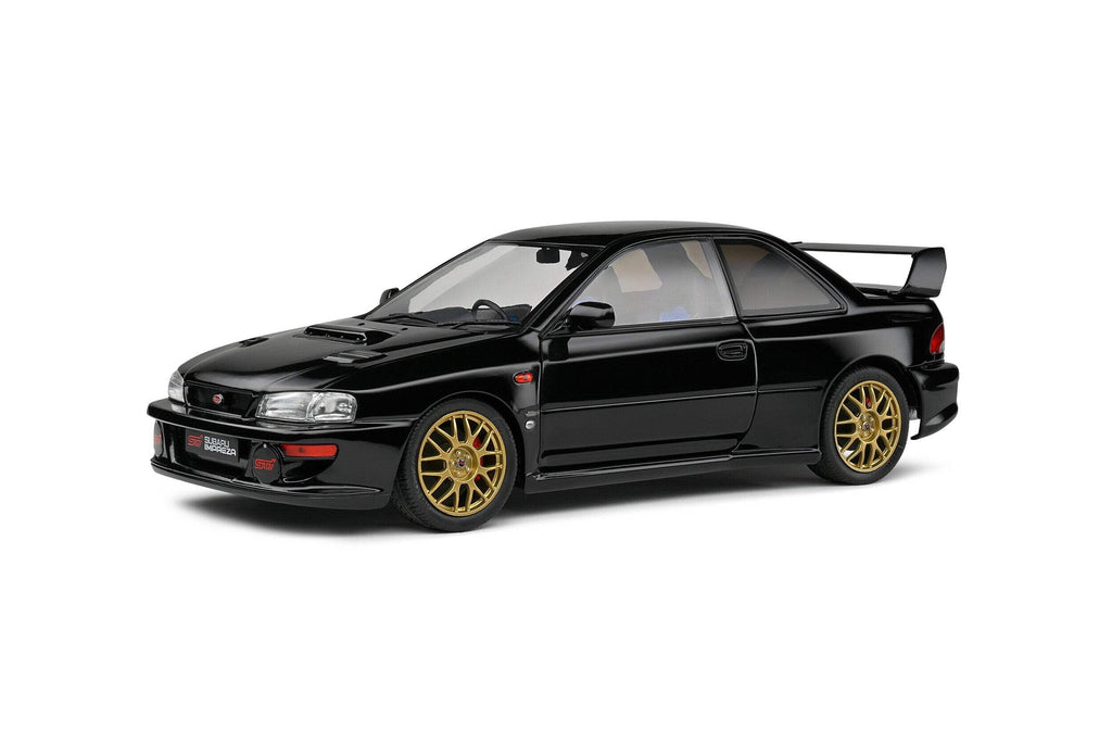 1998 Subaru Impreza 22B RHD (Right Hand Drive) Black with Gold Wheels 1/18 Diecast Model Car by Solido