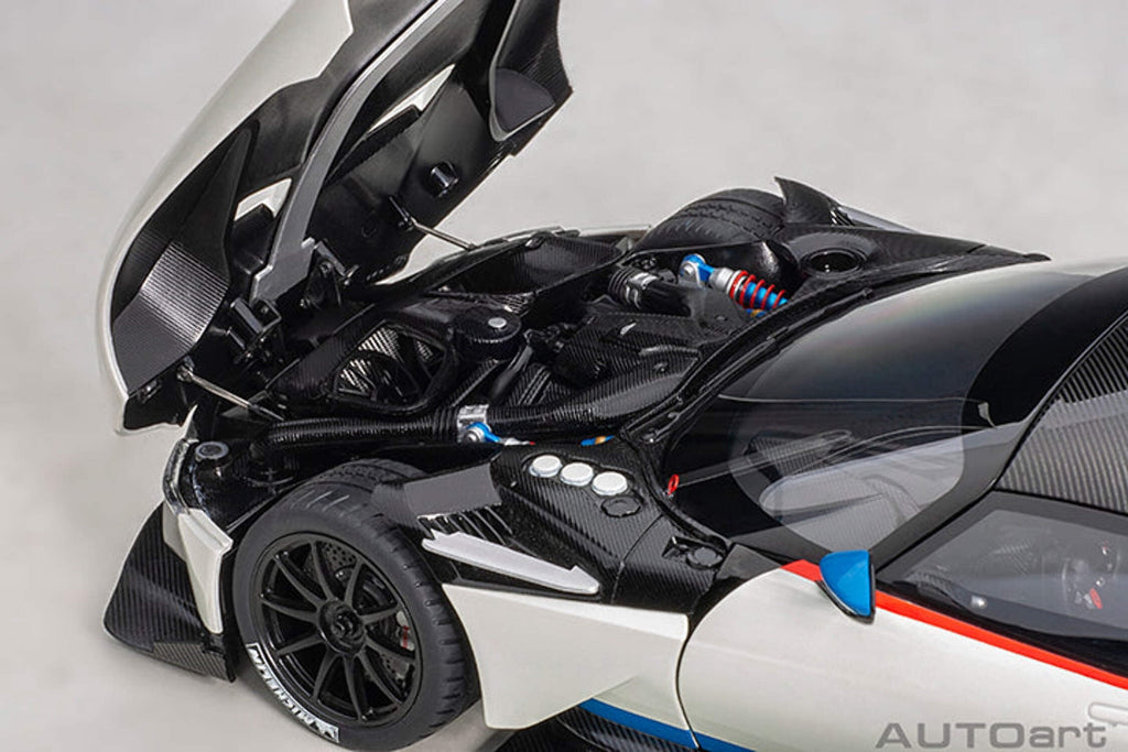 Aston Martin Vulcan Stratus White with Red and Blue Stripes 1/18 Model Car by Autoart