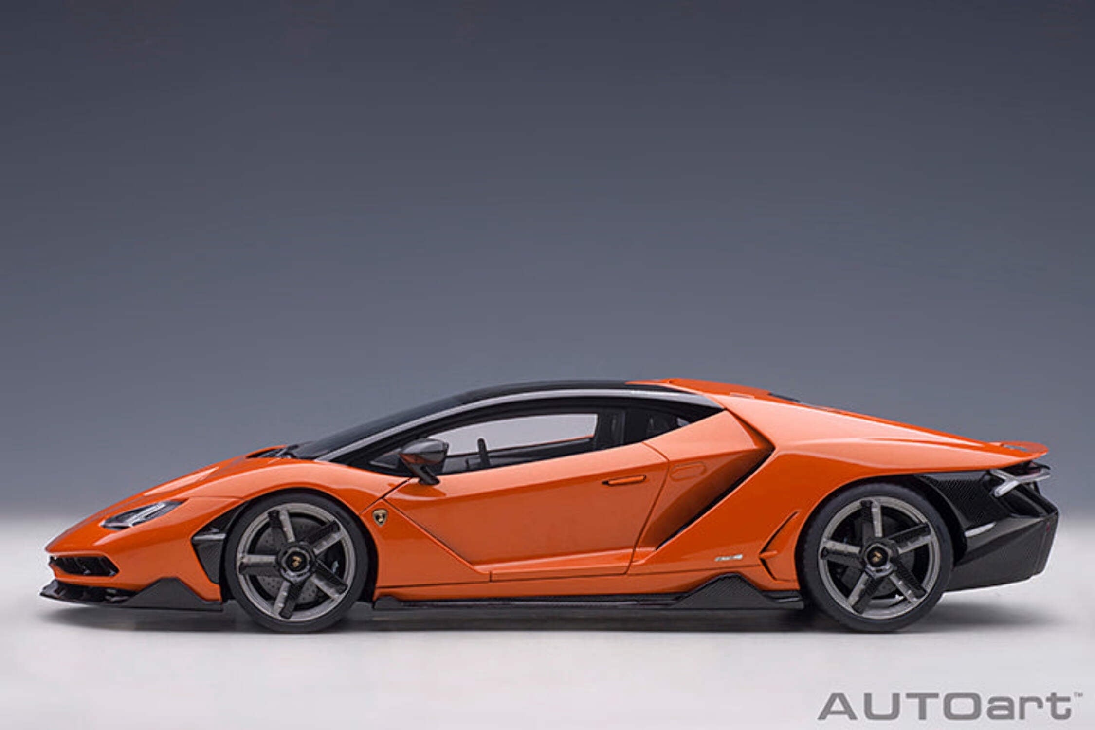 Lamborghini Centenario Arancio Argos / Pearl Orange with Carbon Top 1/18 Model Car by Autoart