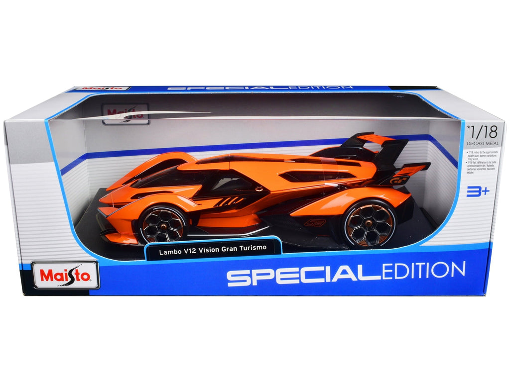 Lamborghini V12 Vision Gran Turismo Orange Metallic "Special Edition" 1/18 Diecast Model Car by Maisto