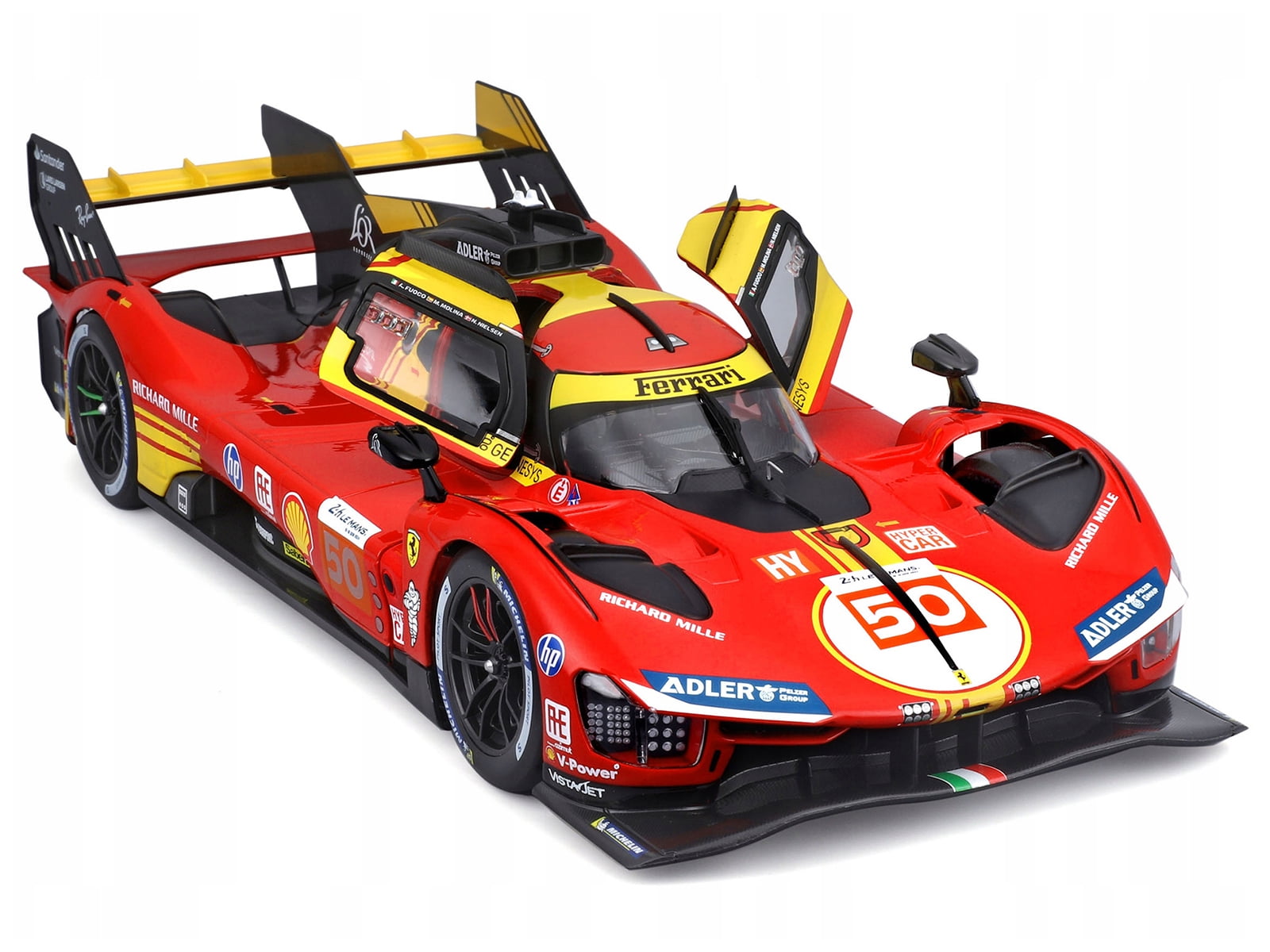 Ferrari 499P #50 "Ferrari AF Corse" Winner "24 Hours of Le Mans" (2024) "Racing" Series 1/18 Diecast Model Car by Bburago