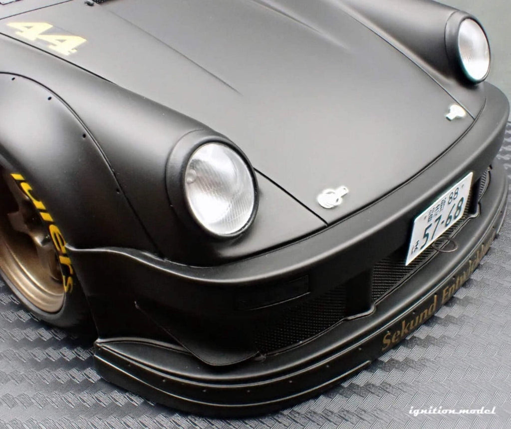 Ignition-Model Porsche 911 RWB 930 Matte Black w/ SSR SP1 Wheels 1:18