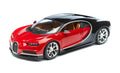 2016 Bugatti Chiron Red with Black 1/18 Diecast Model Car by Bburago