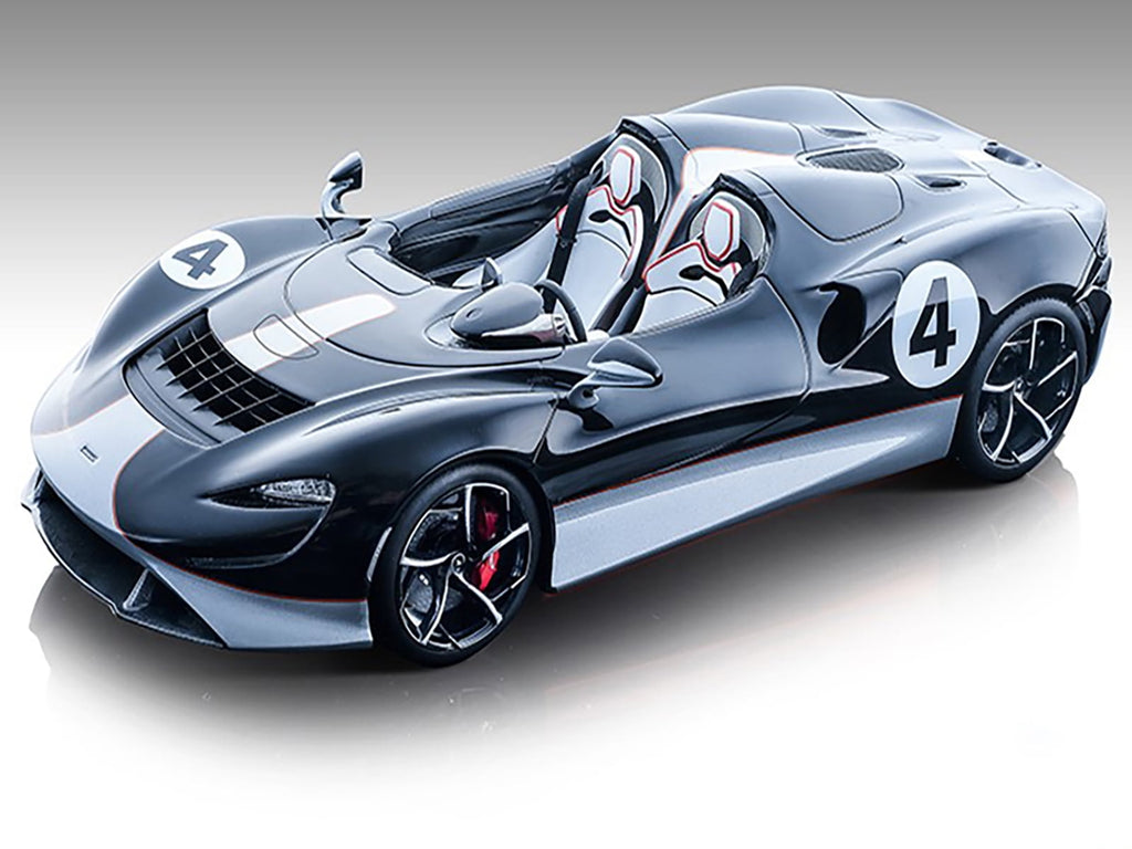 2020 McLaren Elva Convertible #4 Black w/Silver Accents "Exclusive Collection" Ltd Ed to 79 pcs 1/18 Model Car by Tecnomodel