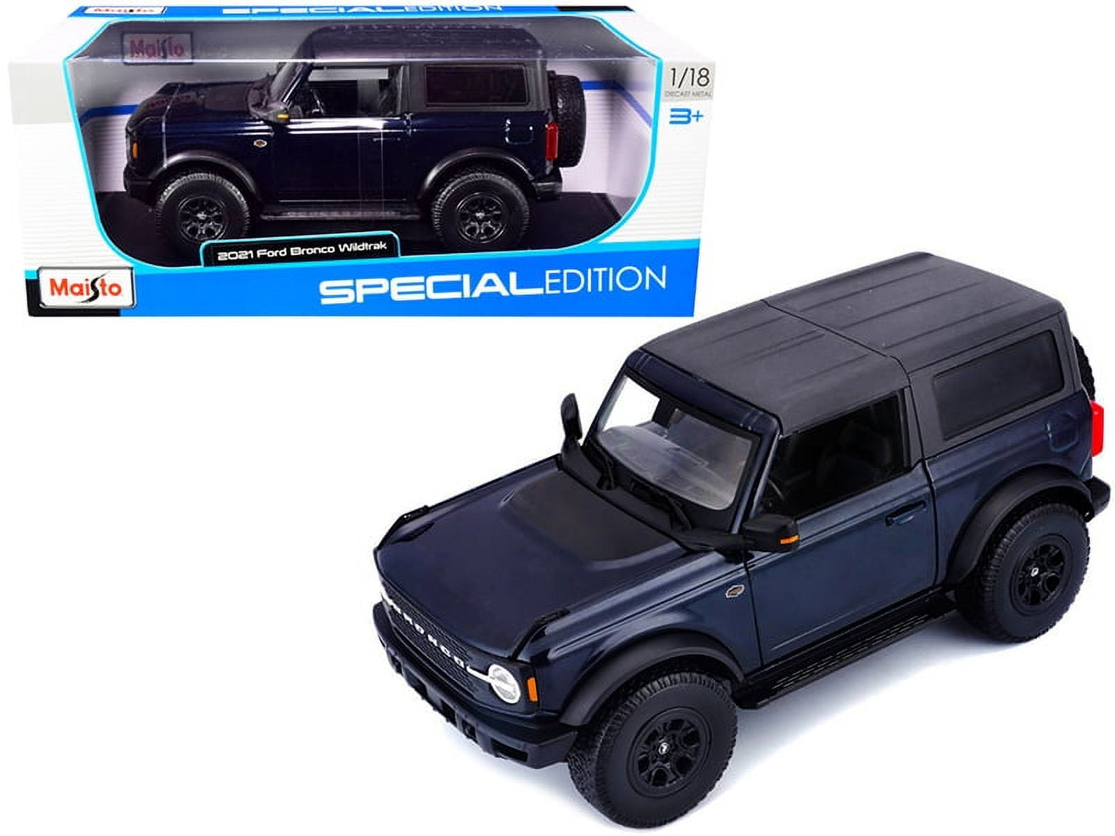 2021 Ford Bronco Wildtrak, Dark Blue - Maisto 31456BL - 1/18 scale Diecast Model Toy Car