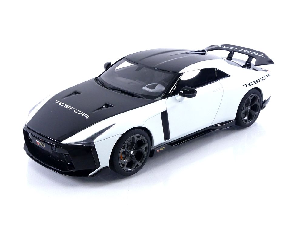 2021 Nissan GT-R50 Test Car Black and White 1/18 Model Car by GT Spirit