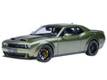2022 Dodge Challenger SRT Jailbreak F8 Green with Carbon Stripes 1/18 Model Car by Autoart
