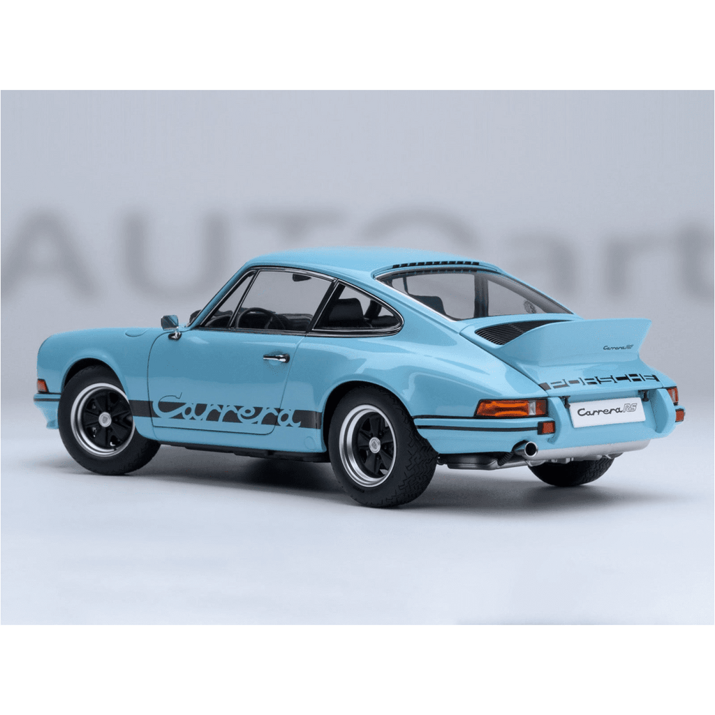 Porsche 911 Carrera 2.7 RS Gulf Blue with Black Stripes and Wheels 1/18 Model Car by Autoart