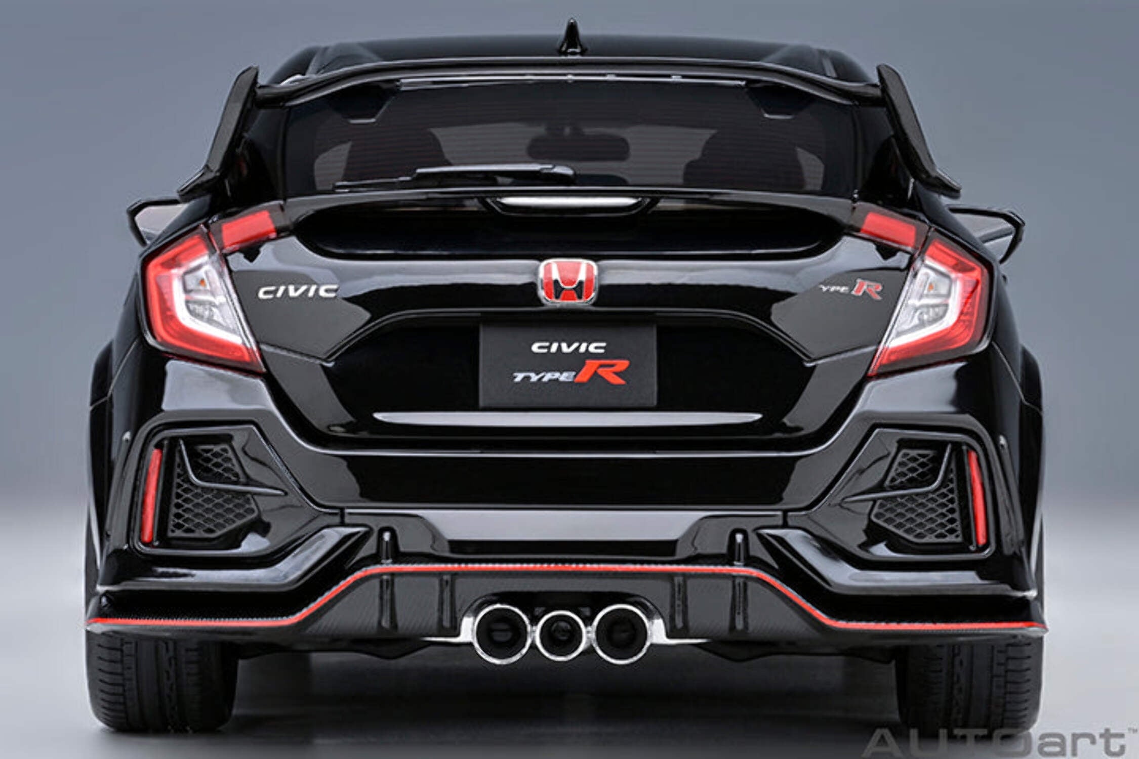 2021 Honda Civic Type R (FK8) RHD (Right Hand Drive) Crystal Black Pearl 1/18 Model Car by Autoart