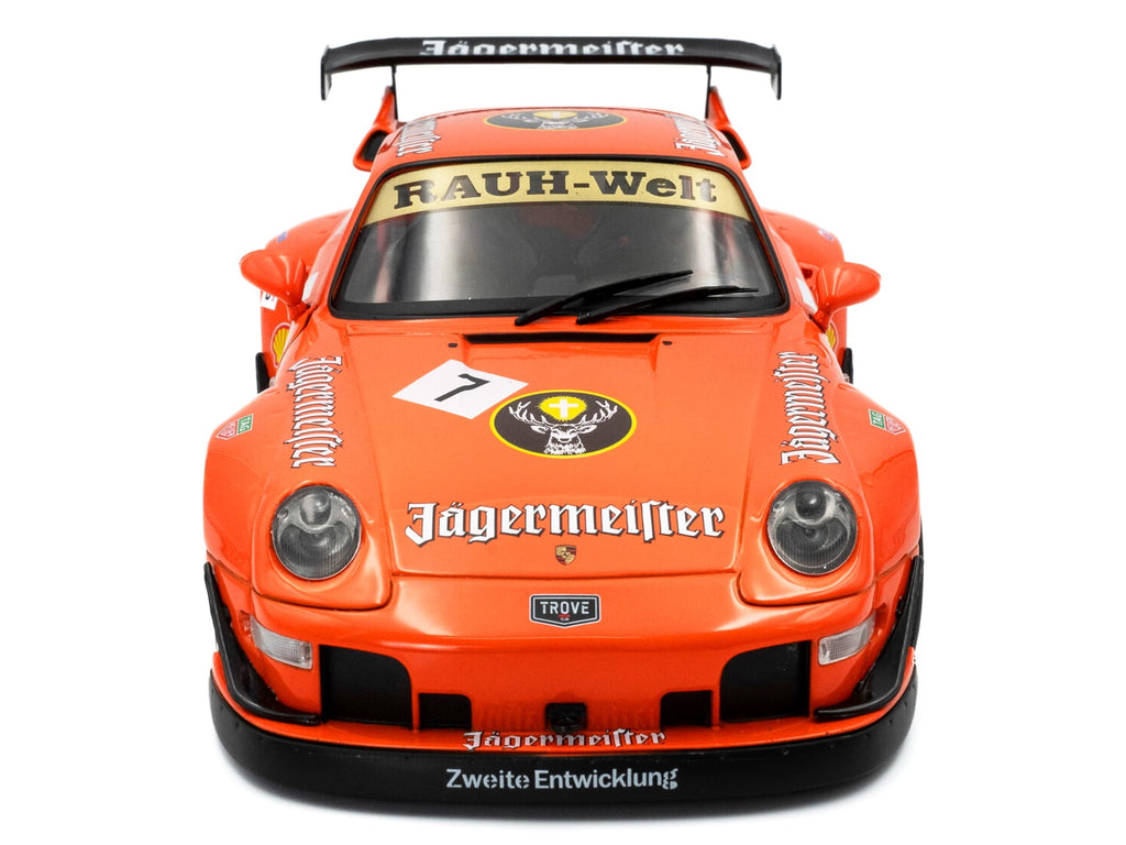 2020 RWB Bodykit #7 "Jagermeister" Orange with Graphics 1/18 Diecast Model Car by Solido