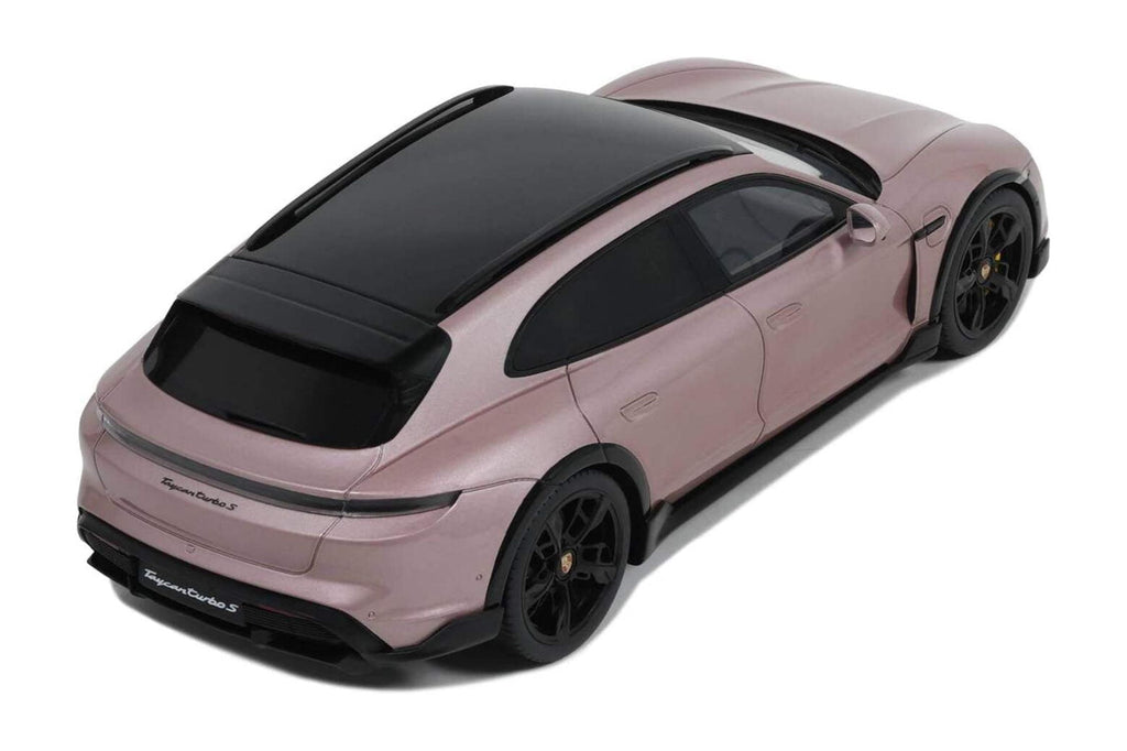 2022 Porsche Taycan Turbo S Cross Turismo Pink Metallic 1/18 Model Car by GT Spirit